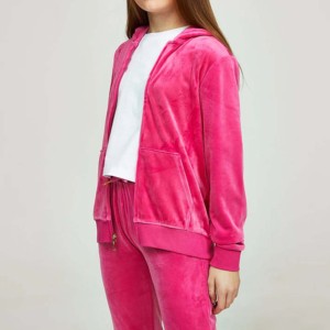 Vente en gros OEM ensemble pantalon court pour dames coupe ajustée sweat à capuche en velours streetwear personnalisé pour femmes pour la saison d'hiver - Product Image 5
