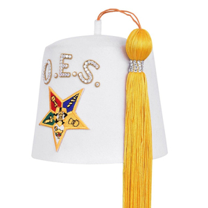High Quality Solid Color OES Masonic Shriner Fez <b>Hat</b> Embroidery Pattern Wool Regalia Reasonable Price for Sale - Product Image 1