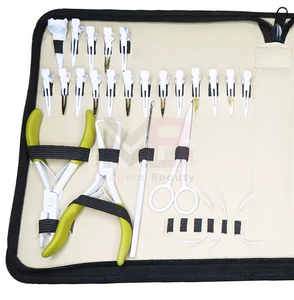 Pince séparatrice de cheveux professionnelle en acier inoxydable de qualité chirurgicale, revêtement blanc, pour extensions capillaires - Product Image 4