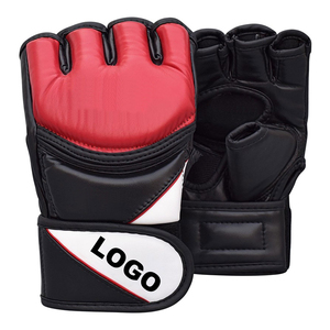 Moda personalizada MMA medio dedo guante de agarre PU cuero UFC MMA adultos Material de cuero guantes de lucha de boxeo con OEM - Product Image 2