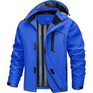 Chaqueta de lluvia impermeable con cinta de costura completa con capucha a prueba de viento suave Shell al aire libre Bloqueo de color/chaqueta de invierno de color contrastante - Product Image 1