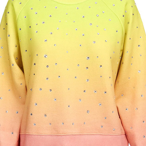 Sweat-shirts d'hiver pour femmes tendance, couleur contrastée, coupe ample, style streetwear, sweat-shirts avec strass - Product Image 6