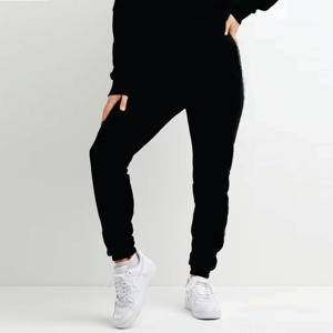 Jogging de marque dynamique pour femme bas noir taille haute 65% coton 35% survêtement en polyester avec style plat sur le devant pour l'hiver - Product Image 3