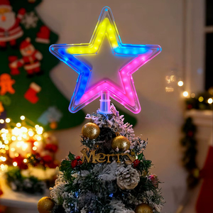 Decorazione Natalizia a Stella in Plastica con LED al Neon, Classificazione IP44, Luce Dinamica Multicolore con Telecomando - Product Image 1