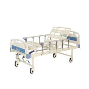 Lit d'hôpital manuel à deux manivelles, 2 fonctions réglables, équipement de soins pour patients alités, capacité de 260 kg, garantie de 3 ans - Product Image 1