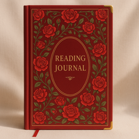 Journal de lecture floral rouge LABON A5, carnet de lecture, liste de souhaits, journal de lecture imprimé, agendas, journal de lecture pour les amoureux des livres