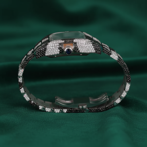 Moissanite Iced Square Luxury <b>Watch</b> <b>Black</b> Silver Camo Full Pave Stainless Steel Automatic Unisex Factory Wholesale - Product Image 5