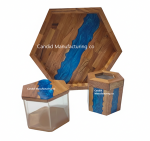 Brûleur d'encens en bois avec résine époxy avec bois, ensembles Bakhoor, brûleur d'encens islamique personnalisé, brûleur de parfum indien - Product Image 5