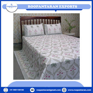 Juego de colcha de último diseño, bloque de mano impreso, bien absorbente, 100% algodón suave, tamaño Queen, colcha con 2 fundas de almohada a la venta - Product Image 4