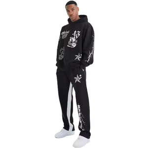 Survêtements de luxe personnalisés 100 % coton, écologiques, respirants, style streetwear, avec taille élastique, grandes tailles, pour l'hiver - Product Image 1