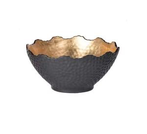 Design unique Décoration pour maison et restaurant Bol de service en métal Couleur noir et or Ustensiles de cuisine Bol à chocolat en vrac - Product Image 1