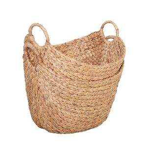 Cheap Wholesale Natural Lightweight Water Hyacinth <b>Basket</b> With <b>Handles</b> & High Quality For Easy and Convenient Storage - Product Image 2