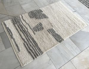 Diseño abstracto a precio de fabricante Color natural ecológico Alfombra marroquí anudada a mano para interiores de lujo en lana 100% - Product Image 5
