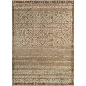 พรมขนสัตว์ถักมือ Erbe สีเบจ-น้ำตาล ลายเหรียญสี่เหลี่ยมผืนผ้า ทำด้วยมือสำหรับห้องนั่งเล่น ห้องโถง รุ่นใหม่ GS-1017 พรมโพลีเอสเตอร์ - Product Image 1