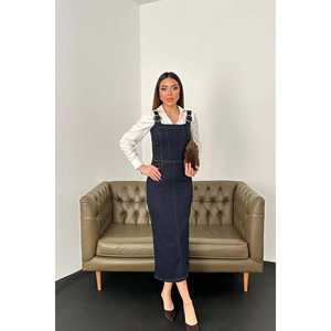 Colección al por Mayor de Vestidos de Mezclilla Gruesa con Lycra Azul para Mujer - Product Image 5