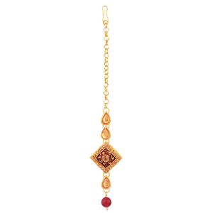 Collier ras du cou avec fausses perles en cristal pour femmes, ensemble de colliers traditionnels et indiens, de style ethnique, Maroon, fabriqué au japon - Product Image 6