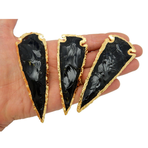 Punta de flecha de obsidiana dorada de alta calidad, piedra Natural, piedras preciosas, Ágata curativa, puntas de flecha de cristal, punta de flecha curativa, mayorista - Product Image 2