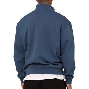 Sudadera con capucha de media cremallera para hombre de alta calidad 100% algodón personalizado de fábrica OEM ODM tejido cuello simulado sudadera patrón de invierno - Product Image 2