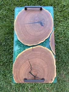 <b>Decorative</b> Epoxy Resin Tray with Handles Wood and Resin for Home and Restaurant Use for Food From Quality Enterprises - Product Image 2