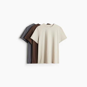 Hợp Thời Trang Màu Rắn Tùy Chỉnh Mens T Áo Sơ Mi Mềm Cotton Giản Dị Mùa Hè Trang Phục Ngắn Tay Áo Cơ Bản Crewneck OEM ODM Xuất Khẩu - Product Image 3