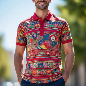 Polo de manga corta con sublimación para hombre, Polo atlético de secado rápido para correr y hacer ejercicio, camiseta polo con estampado personalizado para hombre - Product Image 2