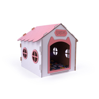 Casa de Perro de Madera MDF Personalizada con Logotipo Impreso, Refugio Decorativo para Animales Pequeños de Interior, Caseta Blanca Plegable Moderna OEM ODM