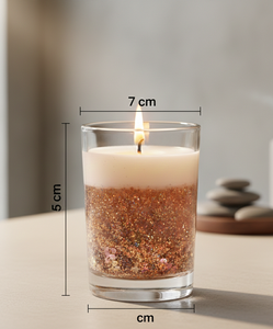 เทียนหอมถั่วเหลืองในกระปุกสุดหรู พร้อมเอฟเฟกต์ไล่เฉดสีสวยงาม ประดับด้วยกลิตเตอร์สีโรสโกลด์เงางามในส่วนล่าง - Product Image 2