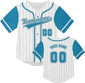 2024 últimos conjuntos de uniformes de béisbol y softbol personalizados sublimación de seis botones transpirable precio bajo - Product Image 3