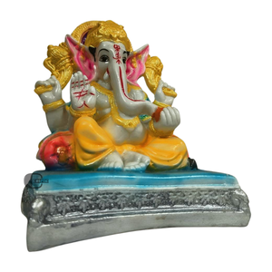 Estatua de Ganesh Ji de Poliresina, Modelo Hecho a Mano, Pintado a Mano, Decoración Religiosa Tradicional, Pooja, Boda, Hogar, Estilo Indio - Product Image 4