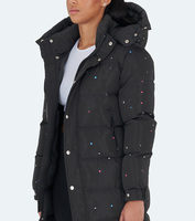 Blouson Bomber en Coton de Haute Qualité, Noir, Long, Imperméable, Respirant, avec Capuche Ajustable, Motif Camouflage, pour l'Hiver - Vente en Gros
