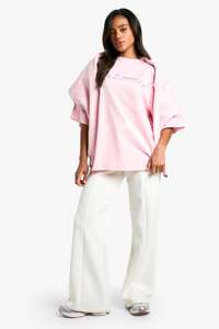 Camiseta holgada de algodón 100% de alta calidad para mujer, logotipo personalizado, acentos de diamantes de imitación, ropa lisa de verano - Product Image 2