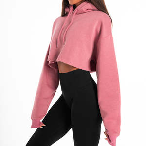 Crop top à capuche pour femmes de bonne qualité, prix de gros, fabricant pakistanais, crop top à capuche, style pull, design unique - Product Image 6