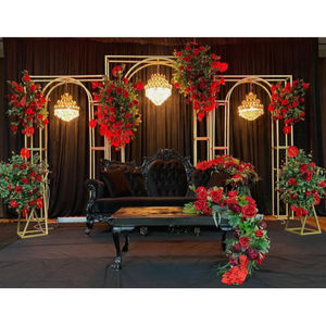 Metal Golden Arch Style Square Durable Eco-Friendly Folding Portable 10ft+ Height Event Party Wedding Birthday <b>Backdrop</b> <b>Stand</b> - Product Image 1