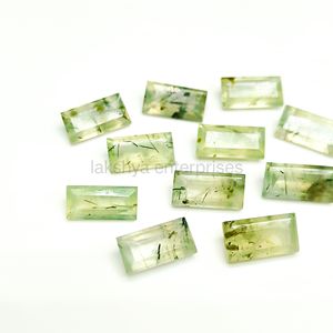 Piedra Preciosa Rectangular Facetada de Prehnita Verde Natural para Joyería, Piedra Calibrada Suelta para Colgante y Anillo, 12x6mm, al por Mayor - Product Image 2