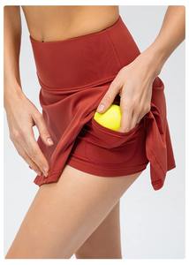 Jupe-short de golf en gros pour femmes, vêtements de yoga, jupe de tennis 2-en-1, culottes de sport, course, entraînement, fitness, tenue de sport pour la gym - Product Image 4