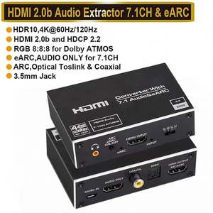 4K 60HZ HDMI 2.0 EARC 7.1CH ARC <span class=keywords><strong>Audio</strong></span> <span class=keywords><strong>Video</strong></span> Extractor HDCP 2.2 HDMI Optique Toslink SPDIF + Adaptateur convertisseur de sortie <span class=keywords><strong>audio</strong></span> 3.5mm - Product Image 2