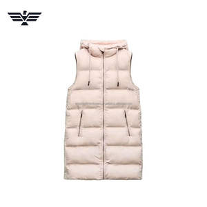 Gilet long matelassé respirant pour femme avec capuche, épais et chaud pour l'hiver, en nylon et rembourrage polyester, automne/hiver - Product Image 1