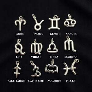 925 Plata signo del zodiaco encantos colgante religioso encanto joyería Libra Aries símbolo horóscopo encantos hallazgos de ley - Product Image 6