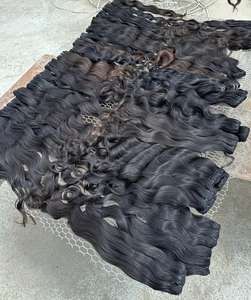 Extensions de cheveux naturels indiens ondulés Remy de 18 pouces d'épaisseur, doux et soyeux, de haute qualité, pour perruques coiffantes et meilleur prix - Product Image 5