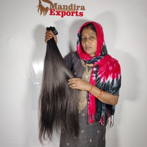 Cuticule alignée brut vierge aucun enchevêtrement fournisseur de tissage couleur noire faisceau droit crépus temple indien extensions de cheveux humains - Product Image 4
