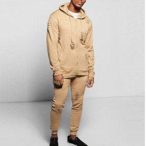 Wholesale 2024 Men's Distressed Tracksuit Custom Logo Sublimation Printed Acid Wash Sets <b>Dye</b> Techniques Easy Wear for Winter - Product Image 4