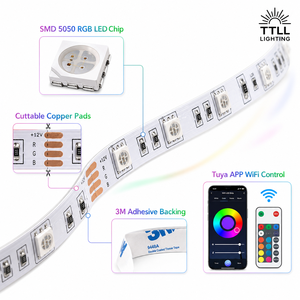 Tira <span class=keywords><strong>de</strong></span> Luces <span class=keywords><strong>LED</strong></span> RGB Inteligente con WiFi, DC12V 24V, <span class=keywords><strong>Multicolor</strong></span>, Control Remoto por Aplicación Tuya, <span class=keywords><strong>Cinta</strong></span> <span class=keywords><strong>LED</strong></span> Flexible para Decoración <span class=keywords><strong>de</strong></span> Hogar Inteligente - Product Image 2