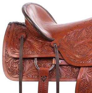 Nuevo diseño inglés Western Horse Saddle Pleasure and Barrel Racing Tack Set Cuero de lujo de la India para montar a caballo - Product Image 3