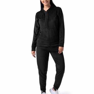 Chándal de mujer de lana tecnológica de algodón 100% de alta calidad con capucha liso de gran tamaño de dos piezas para la temporada de invierno - Product Image 1