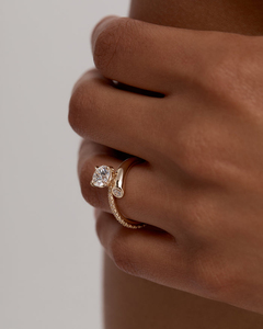 แหวนเพชรมอิสซาไนต์ประดับเพชรเม็ดเดี่ยวสีทอง14K แหวนแต่งงานแหวนหมั้นแบบลำลองสำหรับผู้หญิง - Product Image 3