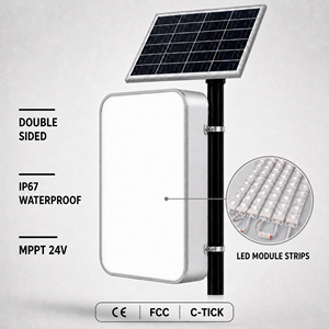 Double Sided Outdoor Solar LED Light Box Illuminated Sign CE FCC AS CISPR Certified IP65 Waterproof Storefront Display