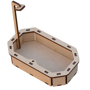 Casa de muñecas en miniatura, juguetes con bañera, juguetes para niños, bonitos muebles de casa de muñecas en miniatura, juego de baño, madera cortada con láser - Product Image 2