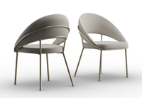 Fauteuil en métal élégant de fabrication italienne, 100% rembourré, design contemporain, utilisation en intérieur, chambre à coucher, salon, cuisine, salle à manger, hôtel VF