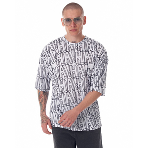 Chemises surdimensionnées pour hommes Tour Custom Plain White Branded Drop Shoulder t-shirts Col Logo personnalisé T Shirt for OEM Short Set - Product Image 1