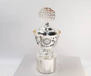 Quemador de incienso de Dubai musulmán pequeño tallado hueco Simple decoración de fiesta quemador de incienso de Metal árabe diario Bakhoor - Product Image 4